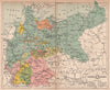 GERMAN EMPIRE 1910. Prussia Bavaria Saxony Baden Wurttemberg 1910 old map