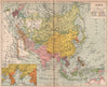 COLONIAL ASIA. East Indies &c. Inset Russian-Japanese War 1904/05 1910 old map