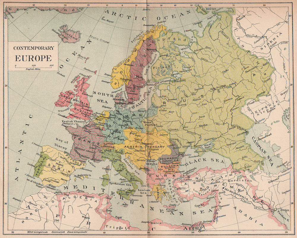 EUROPE 1910. Austria-Hungary German & Turkish Empires 1910 old antique map