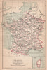 FRANCE FROM 1789. France by departments 1917 old antique map plan chart