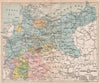 GERMAN EMPIRE 1914. Prussia Bavaria Saxony Baden Wurttemberg 1917 old map