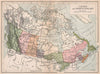 CANADA & NEWFOUNDLAND. British North America 1917 old antique map plan chart