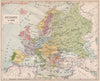 EUROPE 1912. Austria-Hungary German & Turkish Empires 1917 old antique map