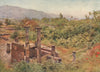 POMPEII. View from Pompeii. By Alberto Pisa 1910 old antique print picture