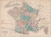 FRANCE. Carte de France. LARGE GRANDE. Regions departements.MALTE-BRUN 1852 map