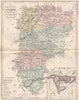 AISNE. Carte du département. Plan de Laon. MALTE-BRUN 1852 old antique map