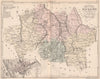 ALLIER. Carte du département. Plan de Moulins. MALTE-BRUN 1852 old antique map