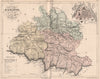 ARIÈGE. Carte du département. Ariege. Plan de Foix. MALTE-BRUN 1852 old map