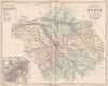 AUBE. Carte du département. Plan de Troyes. MALTE-BRUN 1852 old antique map
