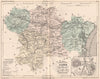 AUDE. Carte du département. Plan de Carcassonne. MALTE-BRUN 1852 old map