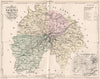 CANTAL. Carte du département. Plan et Environs d'Aurillac. MALTE-BRUN 1852 map