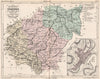 CORRÈZE. Carte du département. Correze. Plan de Tulle. MALTE-BRUN 1852 old map