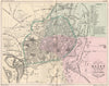 DIJON. Antique town city plan. Cote Côte d'Or. MALTE-BRUN 1852 old map