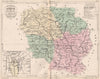 CREUSE. Carte du département. Plan et Environs de Guéret. MALTE-BRUN 1852 map