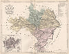 GARD. Carte du département. Plan de Nimes. MALTE-BRUN 1852 old antique map