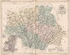 GERS. Carte du département. Plan d'Auch. MALTE-BRUN 1852 old antique map chart