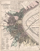 BORDEAUX. Antique town city plan. Gironde. MALTE-BRUN 1852 old map