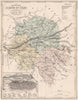 INDRE-ET-LOIRE. Carte du département. Plan de Tours. MALTE-BRUN 1852 old map