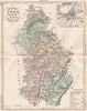 JURA. Carte du département. Lons-le-Saulnier. MALTE-BRUN 1852 old antique map