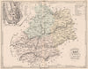 LOT. Carte du département. Plan de Cahors. MALTE-BRUN 1852 old antique map