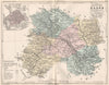 MARNE. Carte du département. Plan de Châlons. MALTE-BRUN 1852 old antique map
