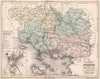 MORBIHAN. Carte du département. Plan de Vannes. MALTE-BRUN 1852 old map