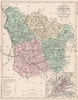 NIÈVRE. Carte du département. Nievre. Plan de Nevers. MALTE-BRUN 1852 old map