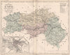 ORNE. Carte du département. Plan d'Alencon. MALTE-BRUN 1852 old antique map