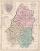 HAUT-RHIN. Carte du département. Plan de Colmar. MALTE-BRUN 1852 old map