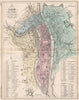 LYON LYONS. Antique town city plan. Rhone Rhône. MALTE-BRUN 1852 old map