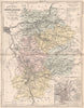SEINE-ET-MARNE. Carte du département. Plan de Melun. MALTE-BRUN 1852 old map