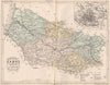 SOMME. Carte du département. Plan d'Amiens. MALTE-BRUN 1852 old antique map