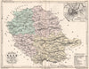 TARN. Carte du département. Plan et Environs d'Albi. MALTE-BRUN 1852 old map