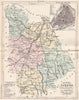 VIENNE. Carte du département. Plan de Poitiers. MALTE-BRUN 1852 old map