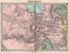 VERSAILLES. Plan of the Chateau & town. Montreuil. Bois de Satory 1860 old map
