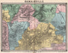 PARIS NE. Romainville Montreuil Bagnolet St Gervais Rosny Pantin Noisy 1860 map