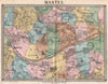 YVELINES. Mantes. Mézières Meulan Mezy Brueil Epone Aubergenville 1860 old map