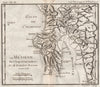 ANCIENT GREECE. Méssénie (Messenia) . BARBIÉ DU BOCAGE 1790 old antique map