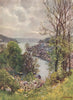 FOWEY. view of the town from Boddinock. Cornwall. By G. F. Nicholls 1915 print