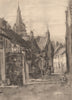 FALKLAND. Cross Wynd. Fife. Scotland. By Anna Dixon 1952 old vintage print
