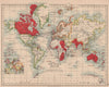 BRITISH EMPIRE. World Mercator. Currents. Steamship routes. JOHNSTON 1906 map