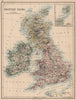 BRITISH ISLES. England Ireland Scotland Wales. Counties. JOHNSTON 1906 old map