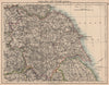 YORKSHIRE. North West England. Humber estuary. JOHNSTON 1906 old antique map