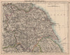 YORKSHIRE. North West England. Humber estuary. JOHNSTON 1906 old antique map