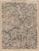 ENGLAND MIDLANDS. Warcs Worcs Leics Staffs Derbys Notts. JOHNSTON 1906 old map