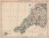 SOUTH WEST ENGLAND. Devon Cornwall Scilly Isles. JOHNSTON 1906 old antique map