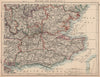 SOUTH EAST ENGLAND. Home counties London Kent Essex Sussex Surrey 1906 old map