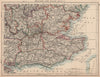 SOUTH EAST ENGLAND. Home counties London Kent Essex Sussex Surrey 1906 old map