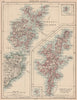 SCOTLAND. Orkney & Shetland Islands Caithness Pentland Firth. JOHNSTON 1906 map