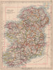 IRELAND. Showing counties. Undersea Telegraph cables. JOHNSTON 1906 old map
